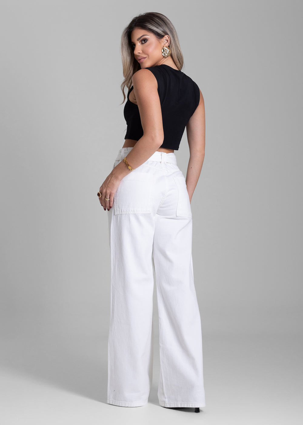 Calça Sarja Sawary Wide Leg - 282744 PT