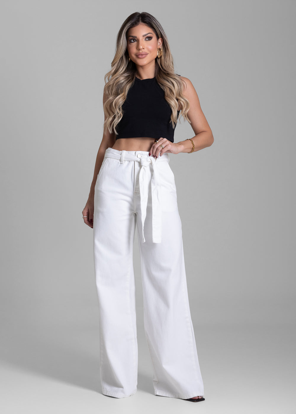 Calça Sarja Sawary Wide Leg - 282744 PT