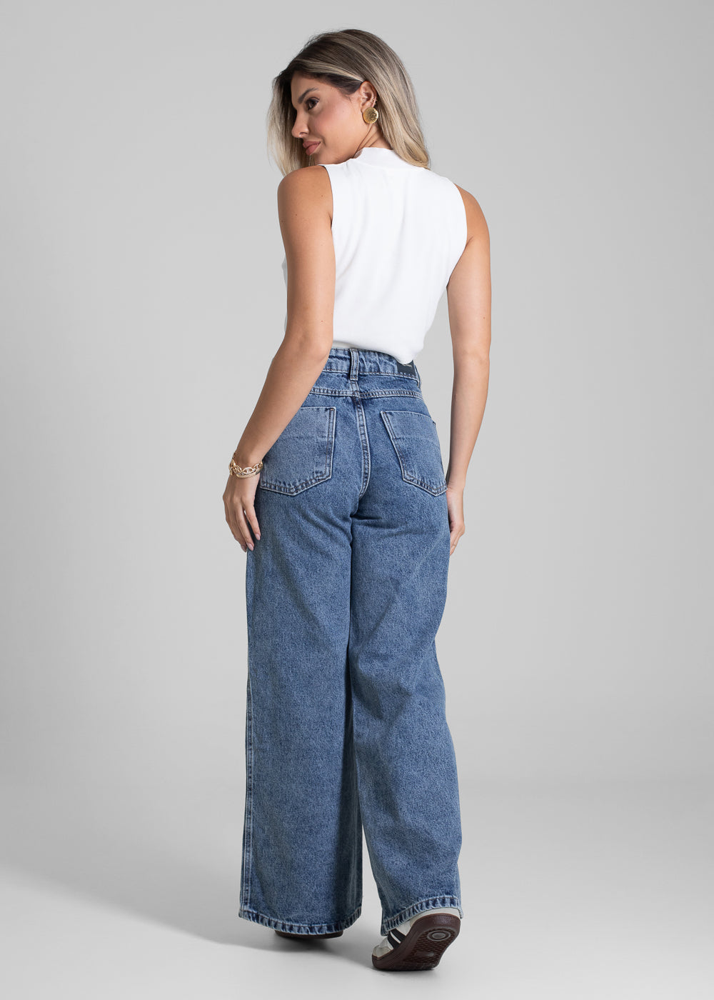 Calça Jeans Sawary Wide Leg Petit - 282747 AZUL
