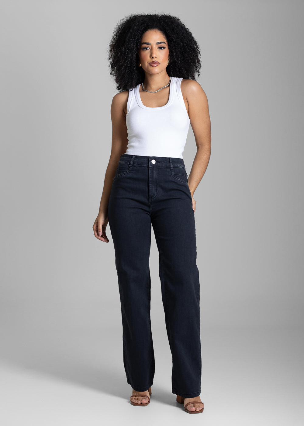 Calça Jeans Sawary Reta - 282751 PRETO