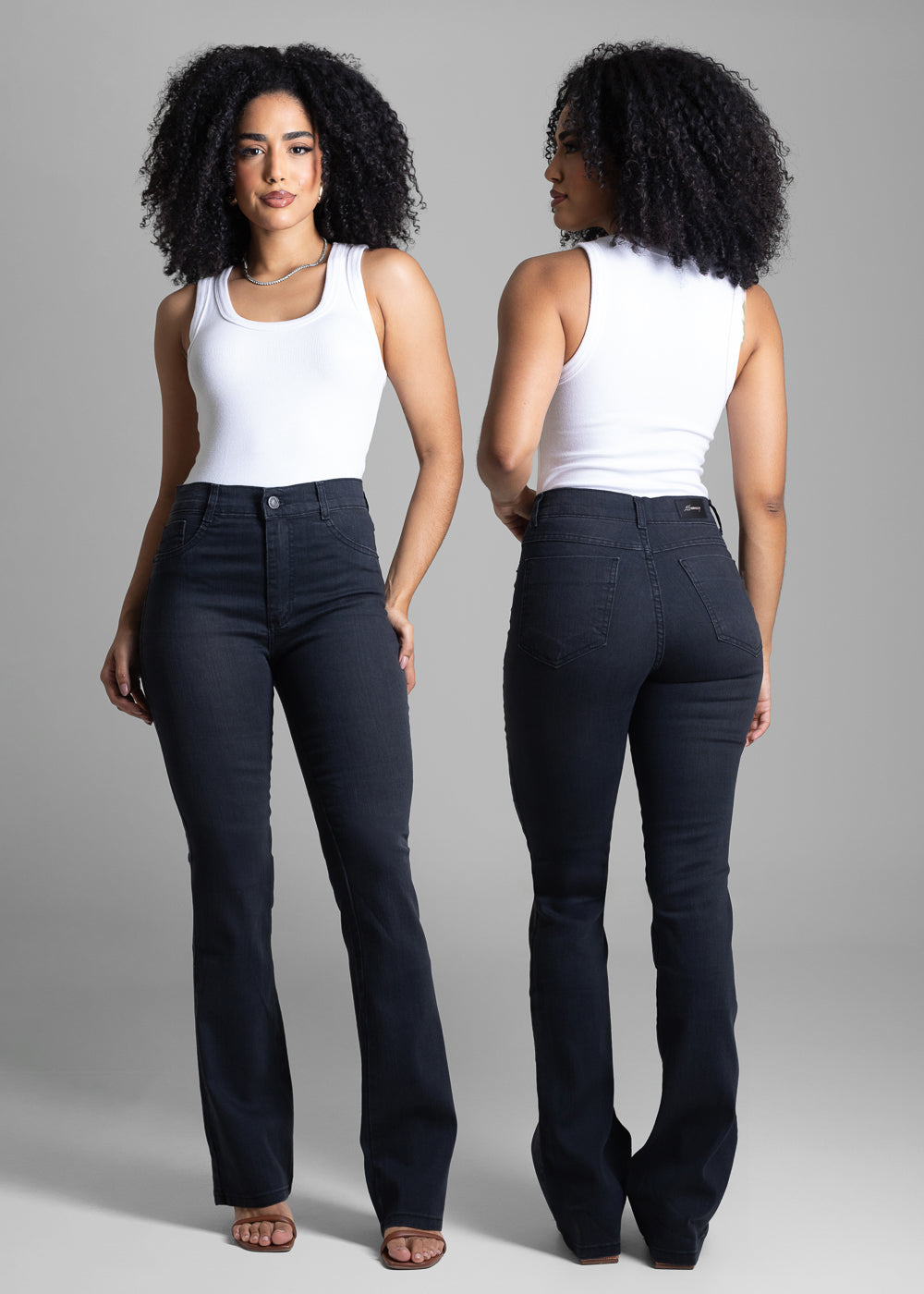 Calça Sarja Sawary Boot Cut - 282753 PRETO