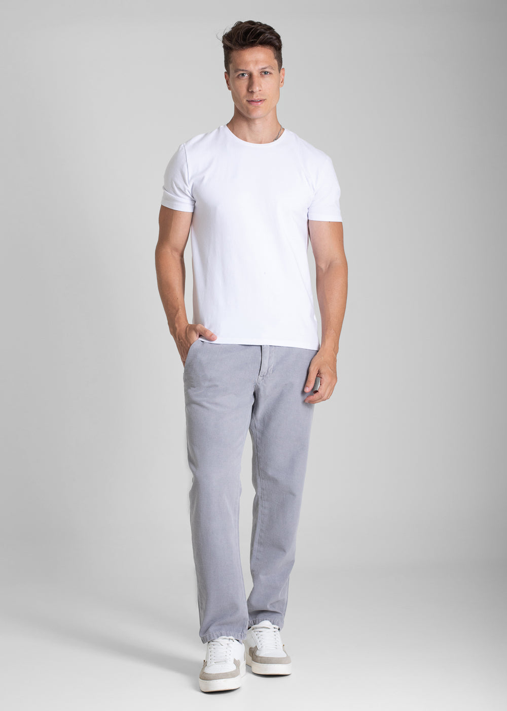 Calça Linho Sawary Slim - 282761 CINZA