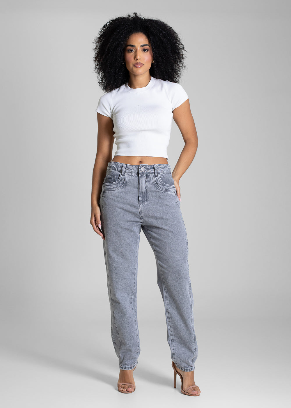 Calça Jeans Sawary Mom - 282792 GRAY