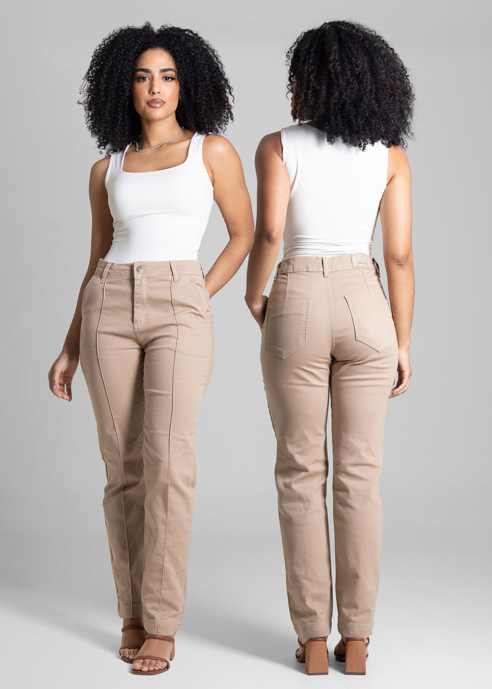 Calça Sarja Sawary Reta - 282796 BEGE