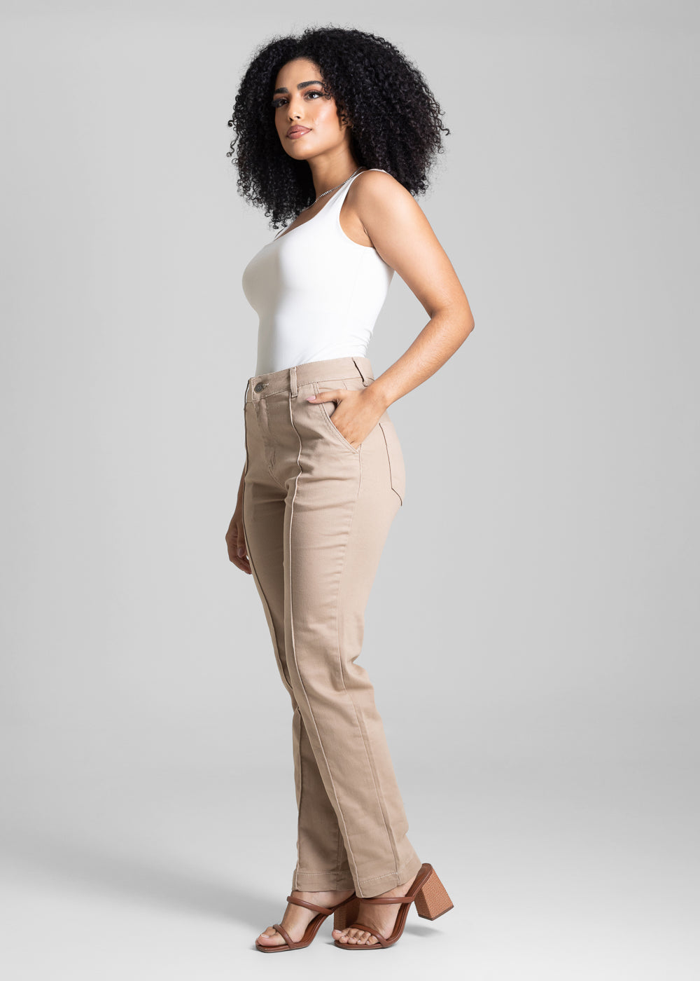 Calça Sarja Sawary Reta - 282796 BEGE