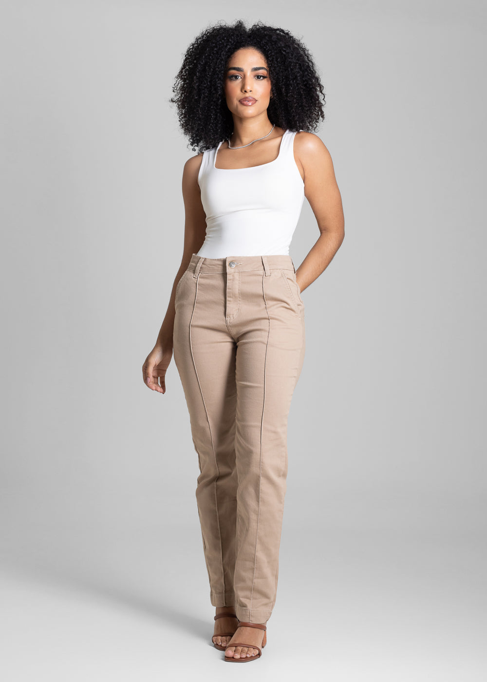 Calça Sarja Sawary Reta - 282796 BEGE