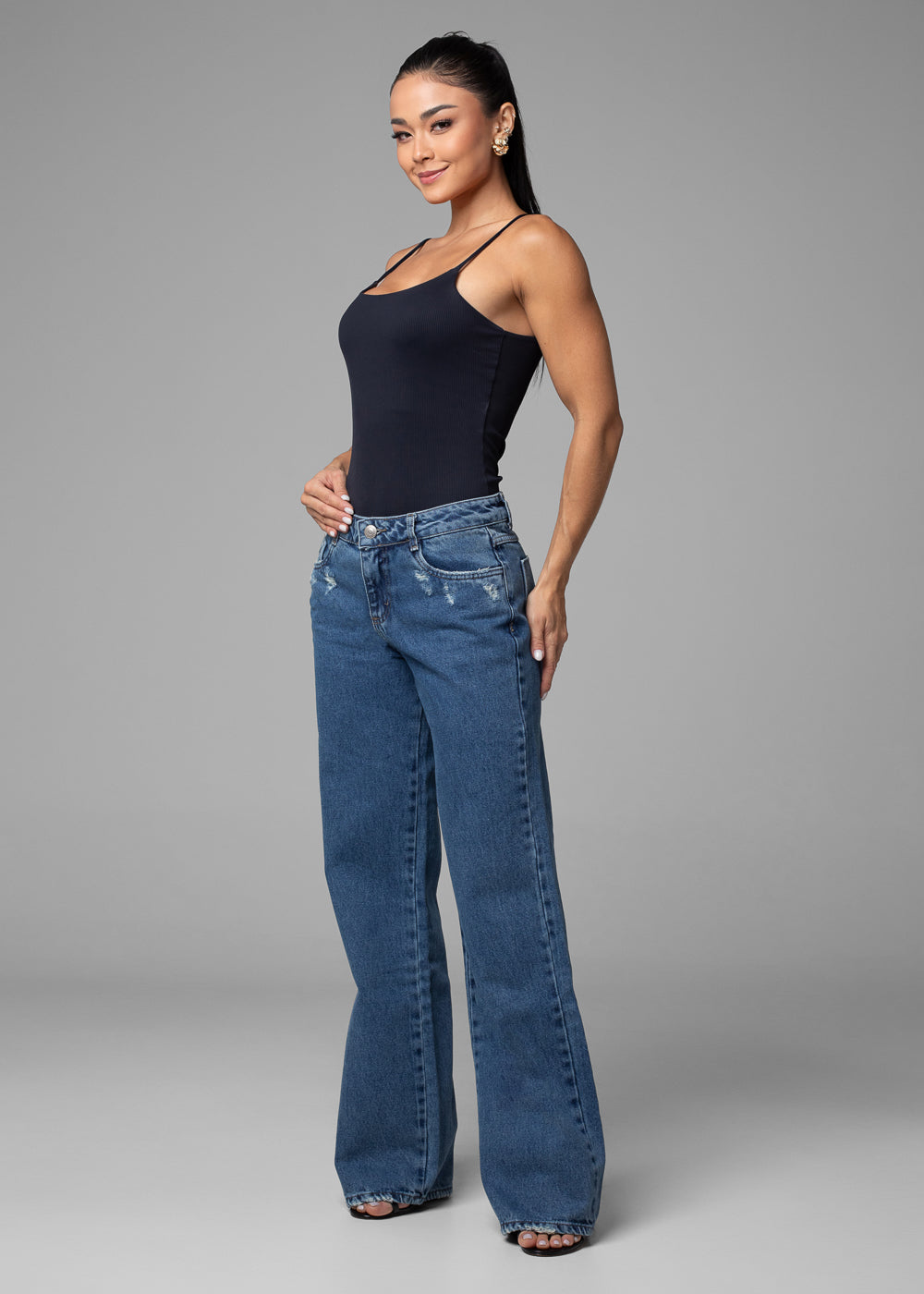 Calça Jeans Sawary Wide Leg - 282802 AZUL