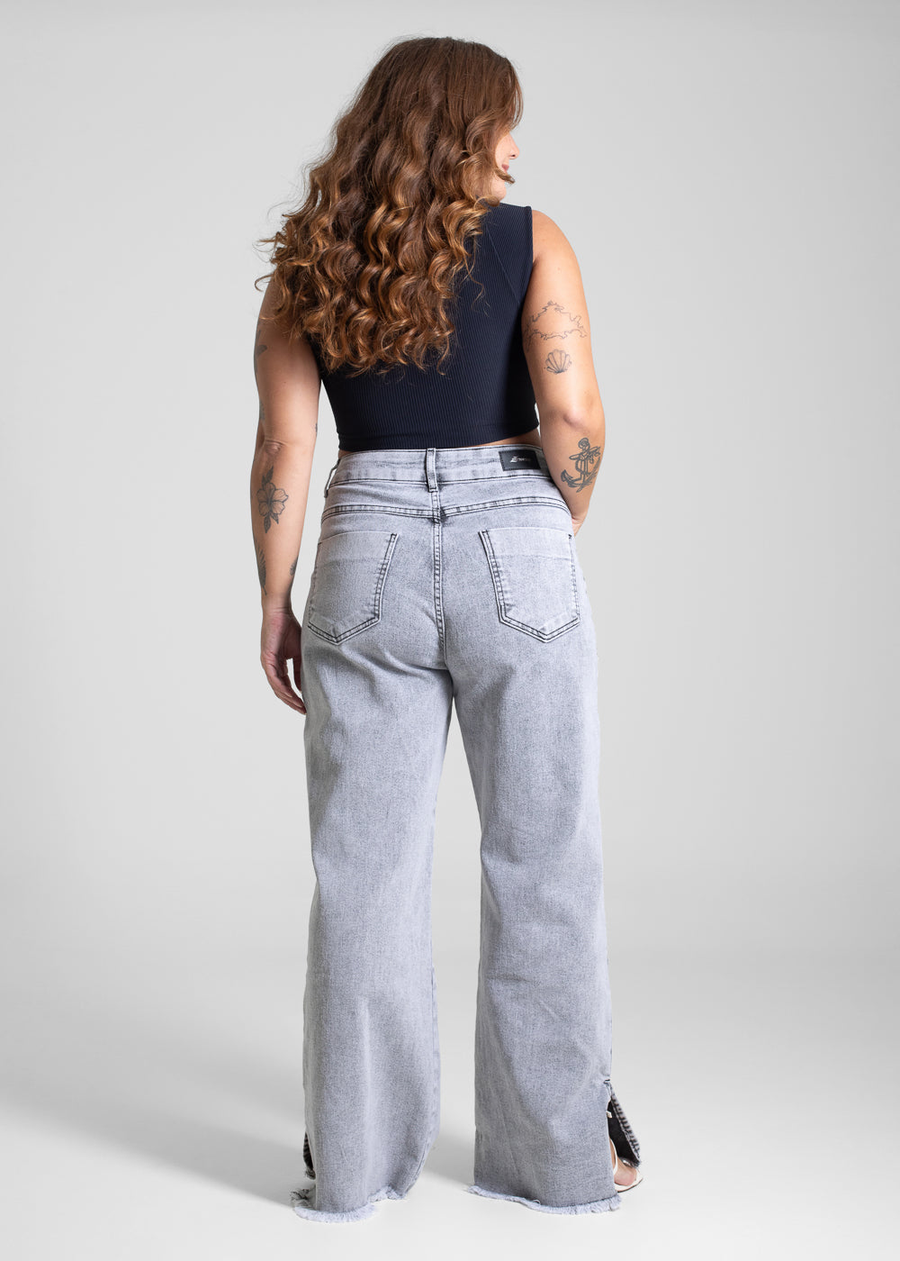 Calça Jeans Sawary Wide Leg - 282806 PRETO