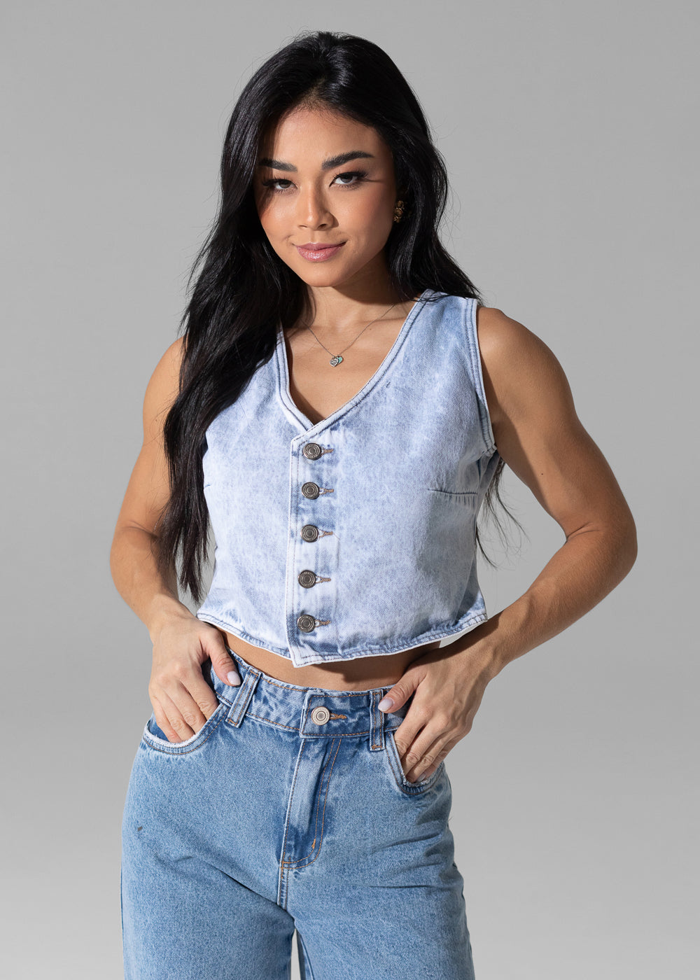 Colete Jeans Sawary - 282809 AZUL