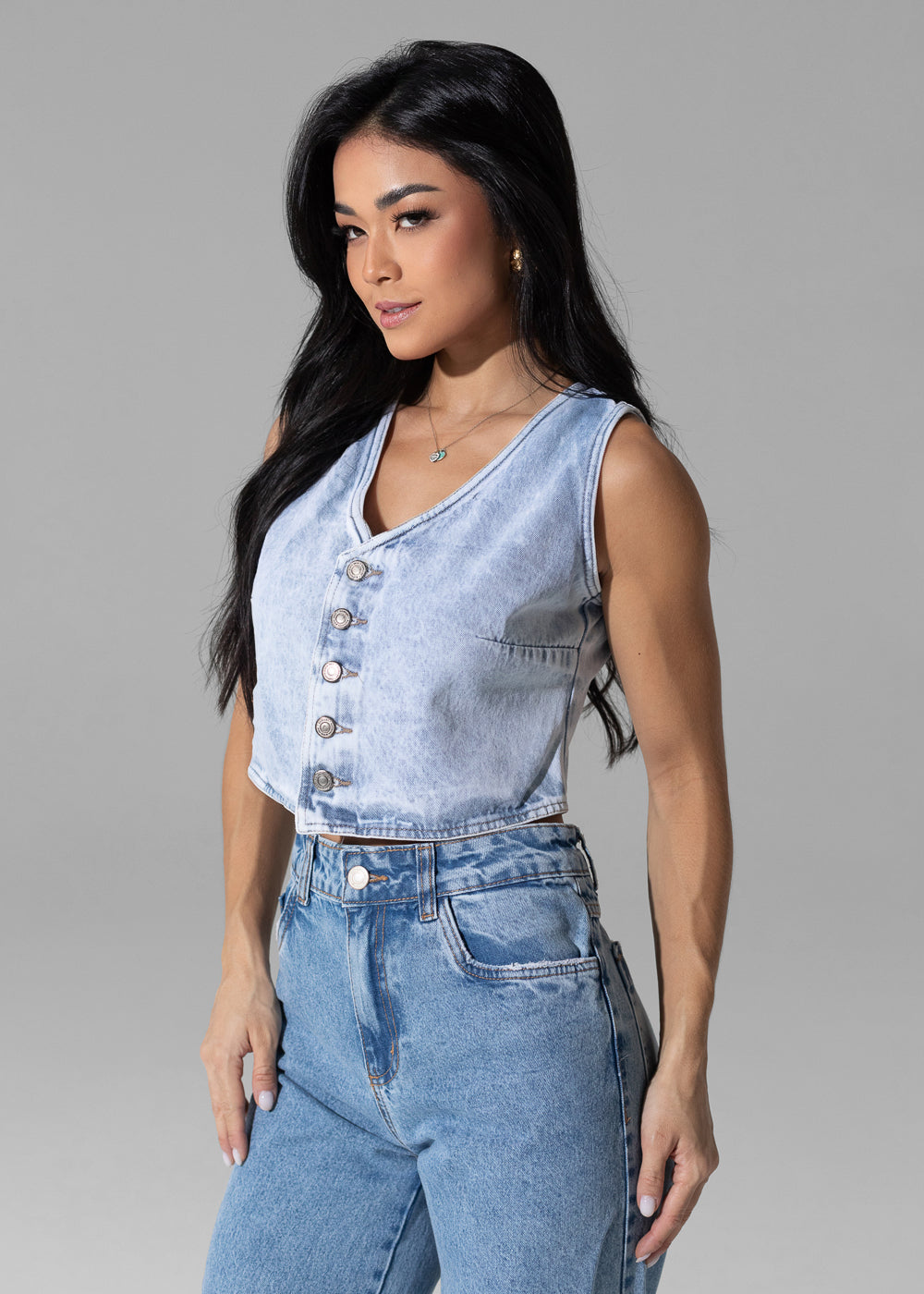 Colete Jeans Sawary - 282809 AZUL