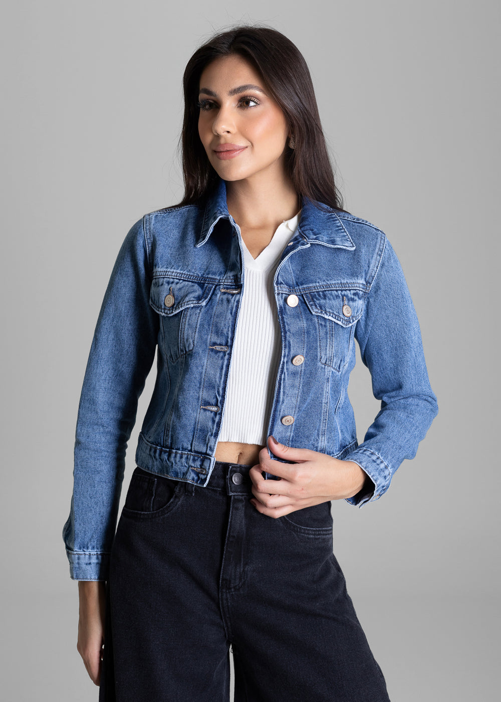 Jaqueta Jeans Sawary - 282813 AZUL