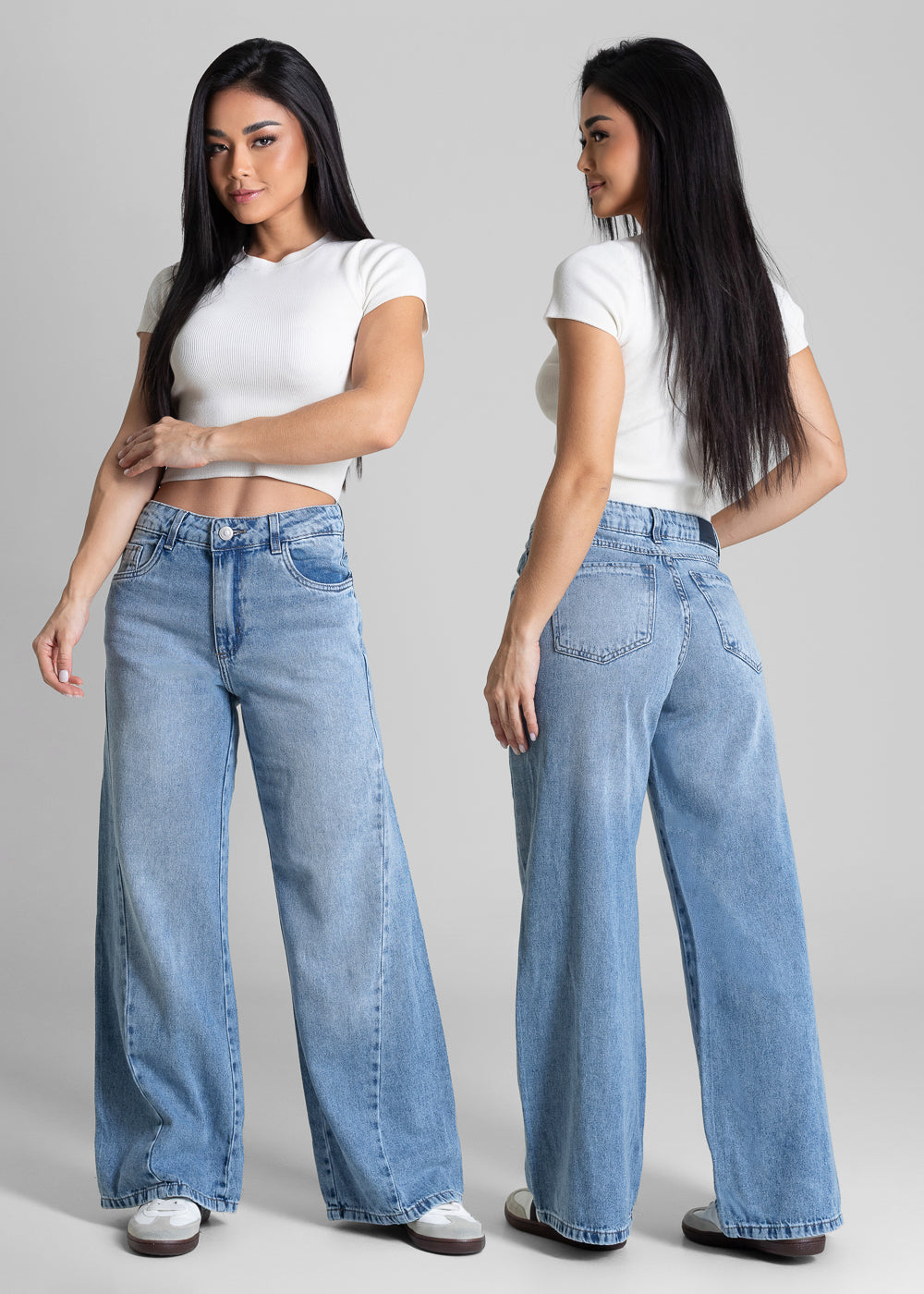 Calça Jeans Sawary Wide Leg Petit - 282816 AZUL