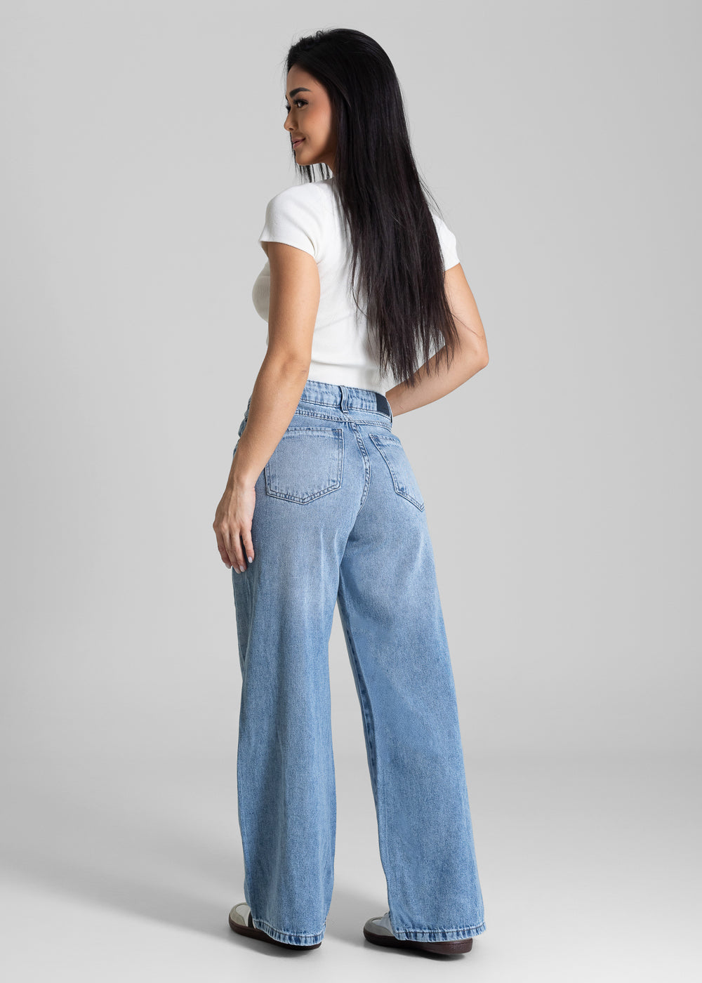 Calça Jeans Sawary Wide Leg Petit - 282816 AZUL