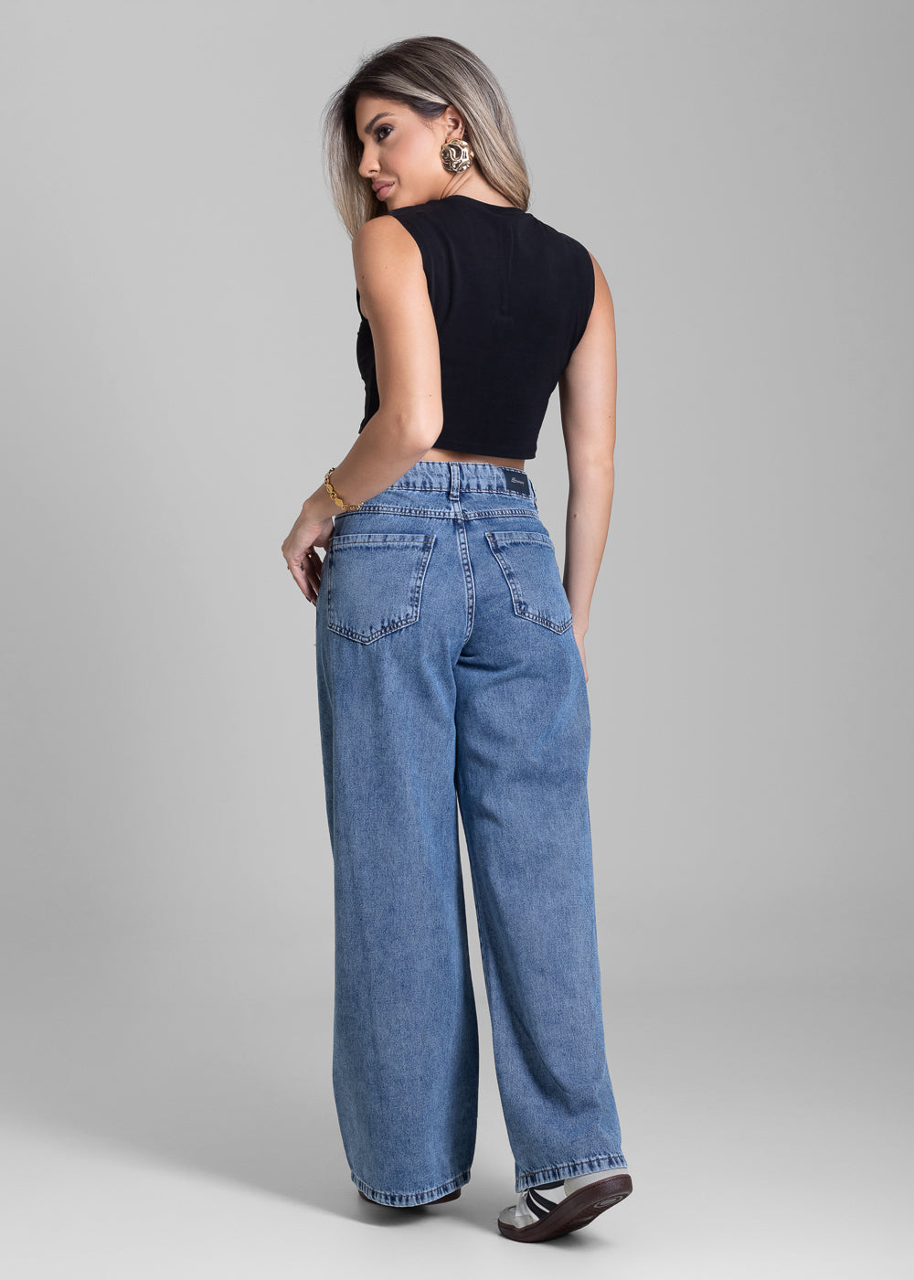 Calça Jeans Sawary Wide Leg Petit -  282817 AZUL