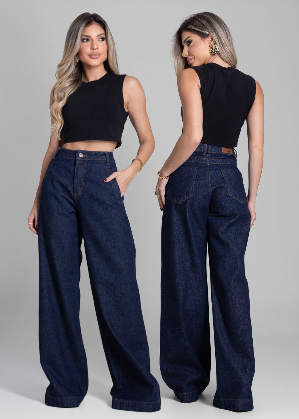 Calça Jeans Sawary Wide Leg - 282832 AZUL