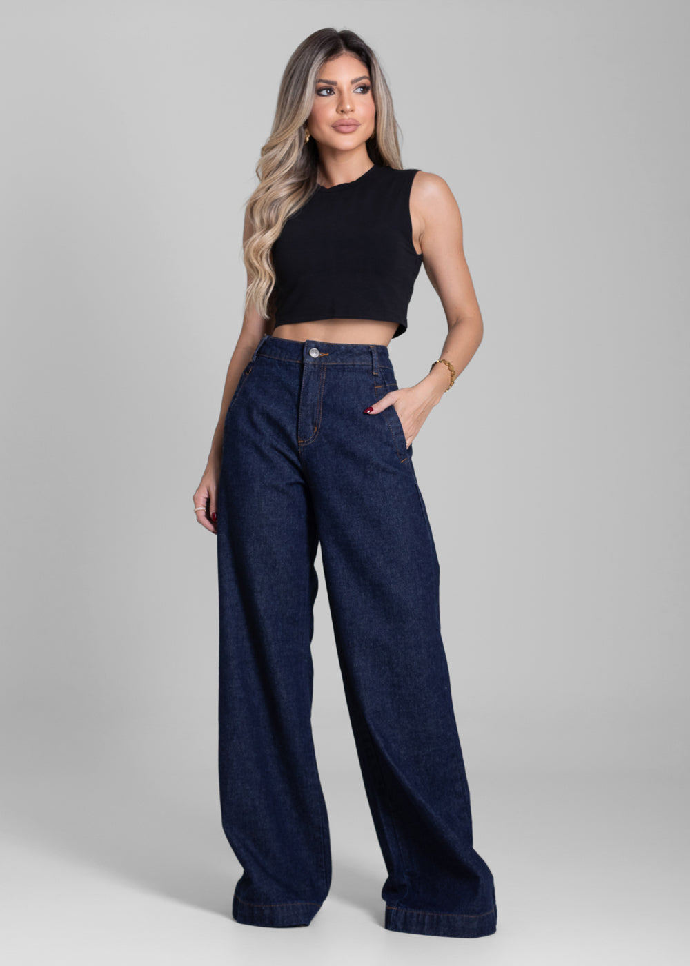 Calça Jeans Sawary Wide Leg - 282832 AZUL