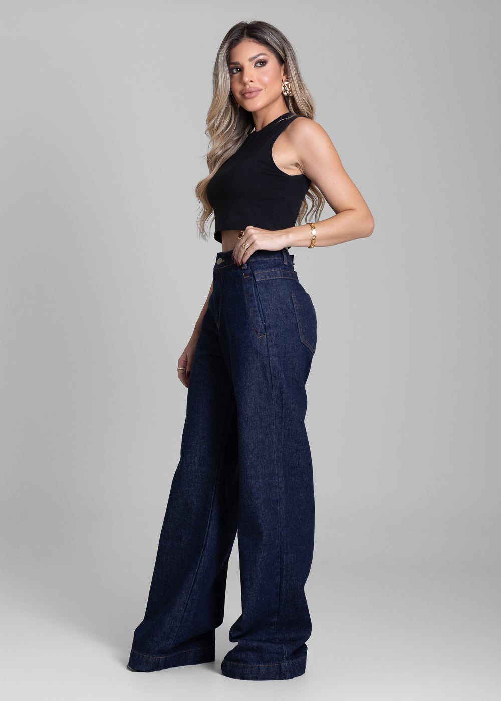 Calça Jeans Sawary Wide Leg - 282832 AZUL