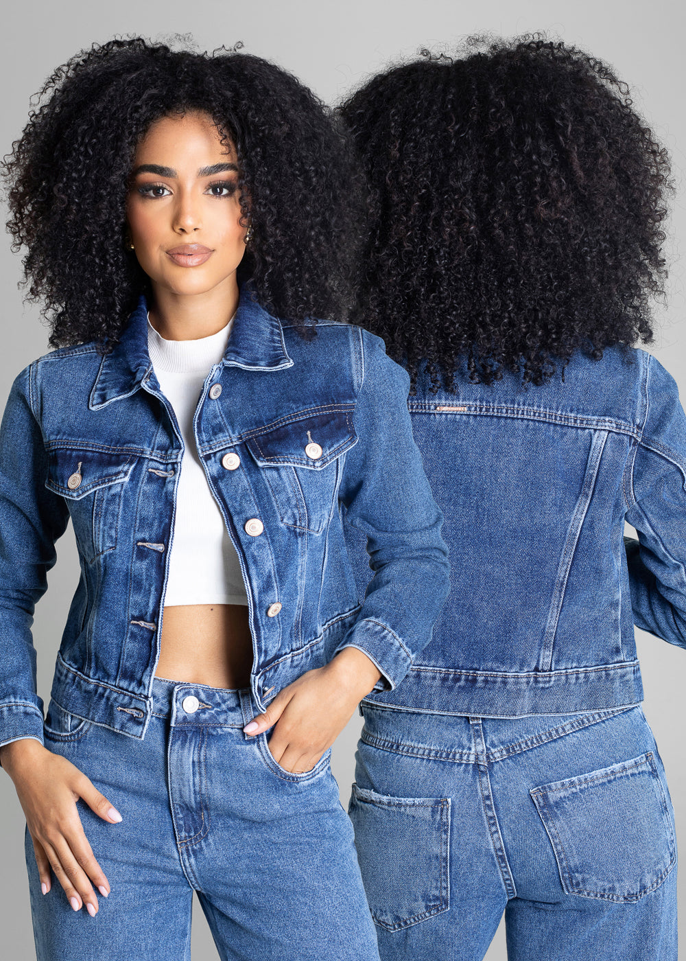 Jaqueta Jeans Sawary - 282841 AZUL