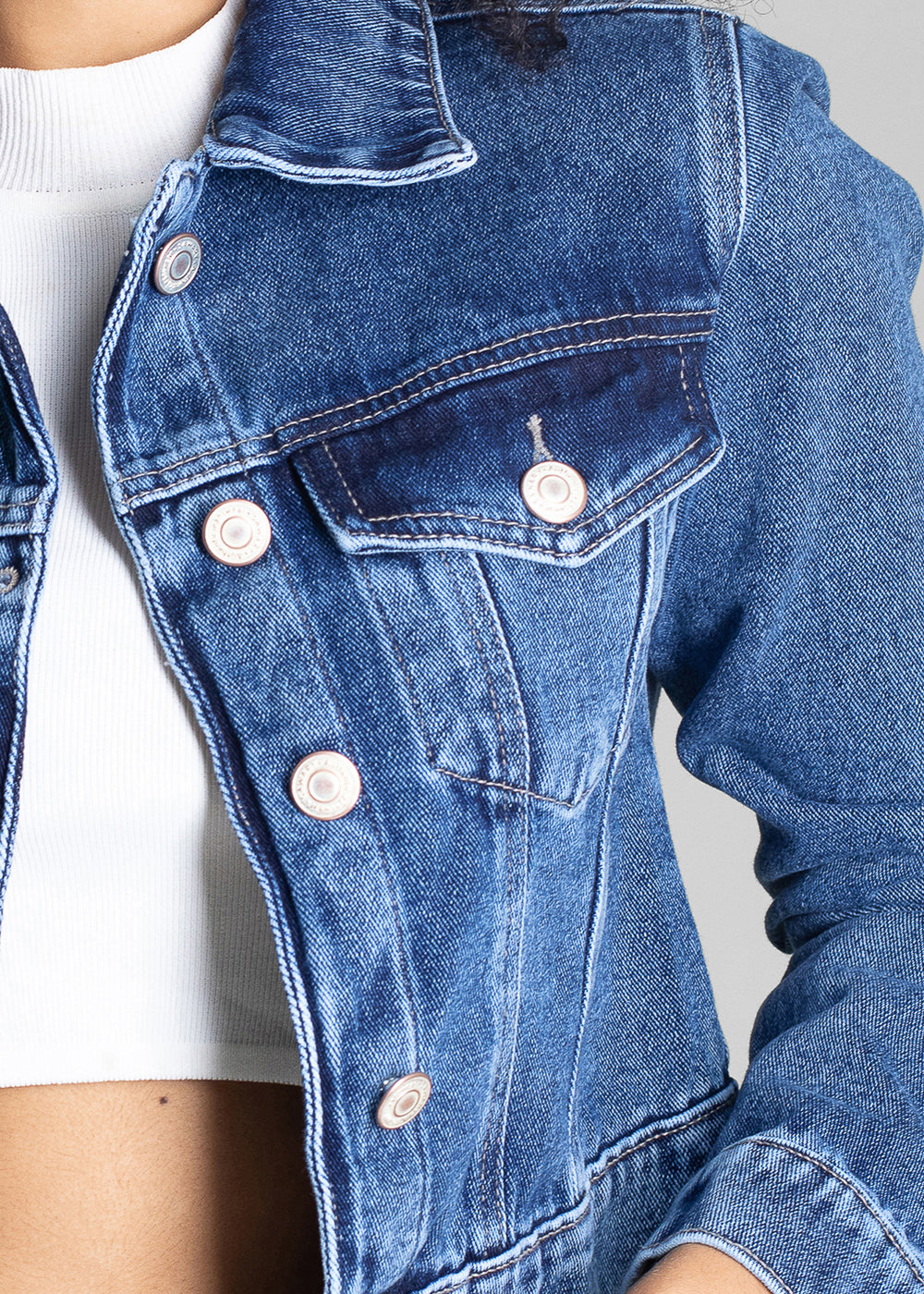 Jaqueta Jeans Sawary - 282841 AZUL