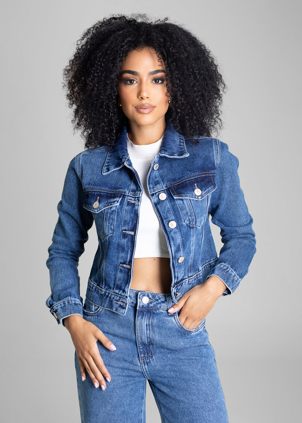 Jaqueta Jeans Sawary - 282841 AZUL