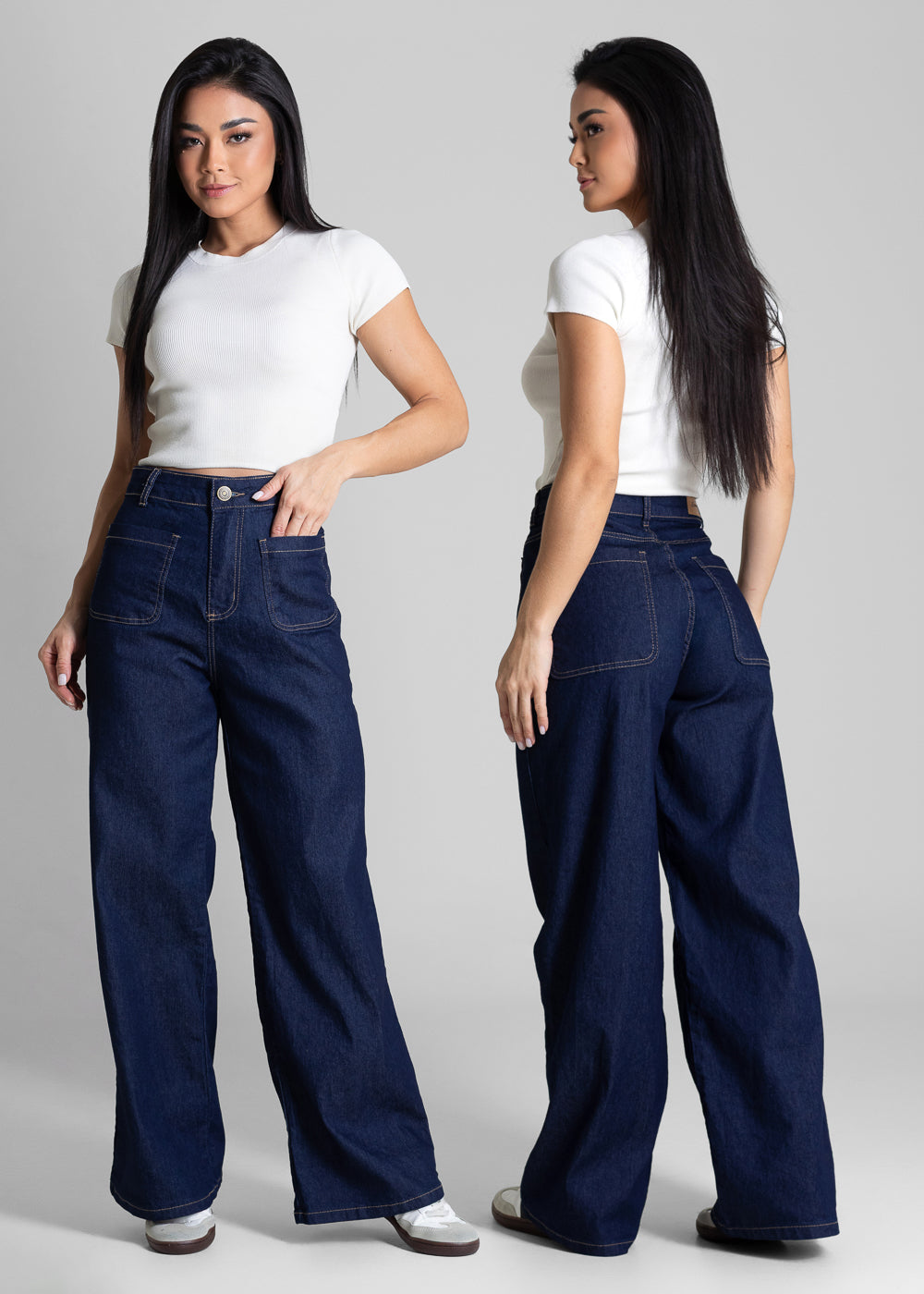 Calça Jeans Sawary Wide Leg Petit - 282842 AZUL