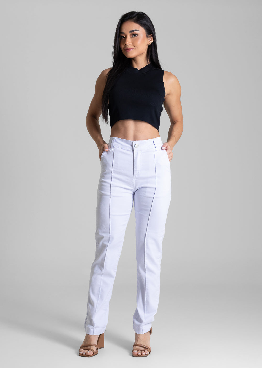 Calça Sarja Sawary Reta - 282863 BRANCO