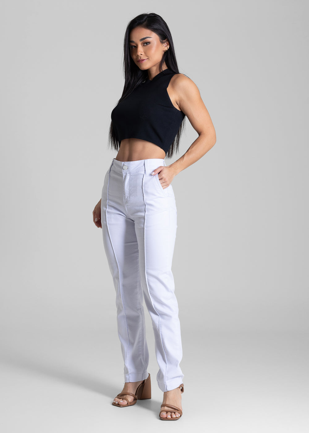 Calça Sarja Sawary Reta - 282863 BRANCO