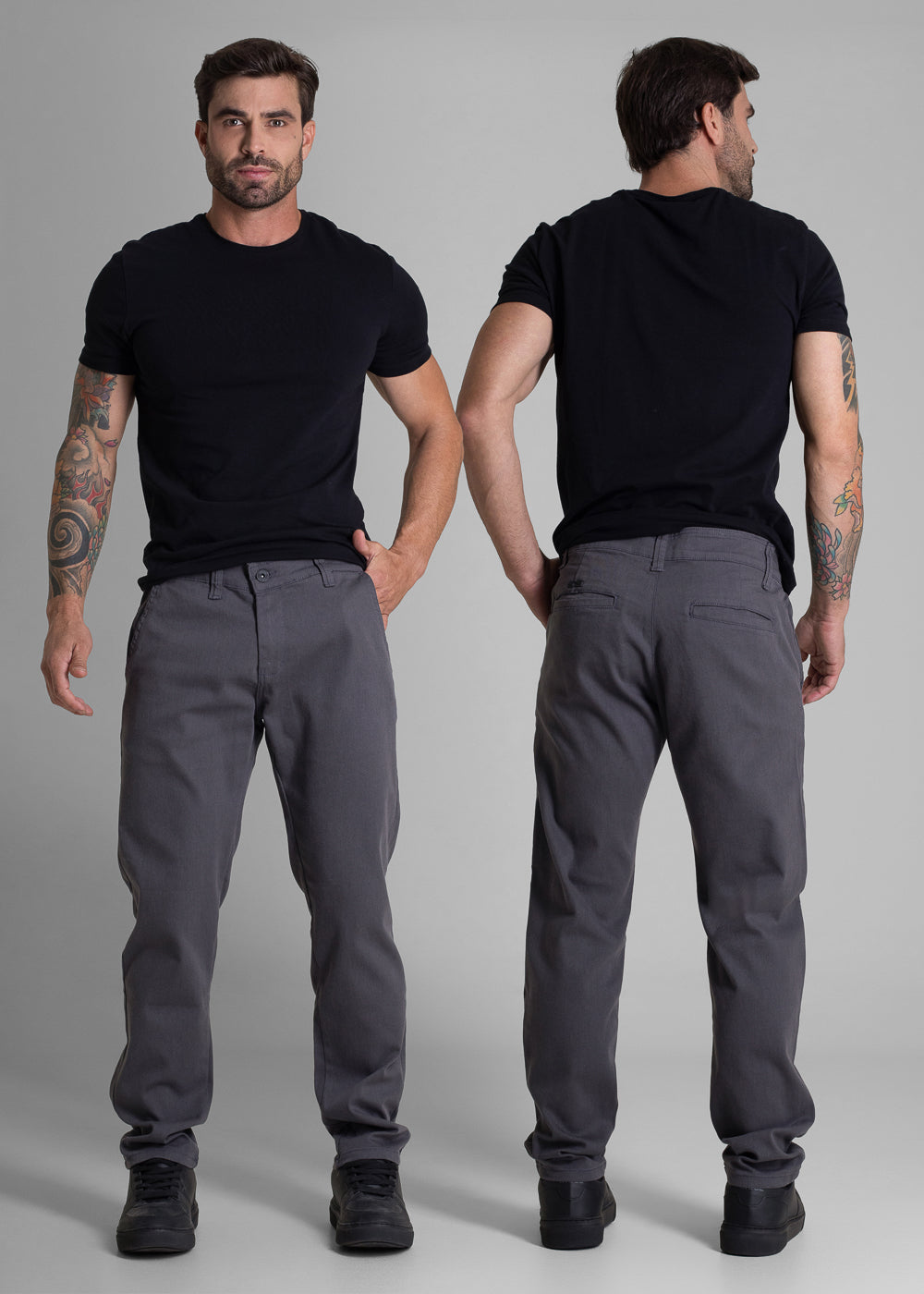 Calça Sarja Sawary Slim - 282876 CINZA
