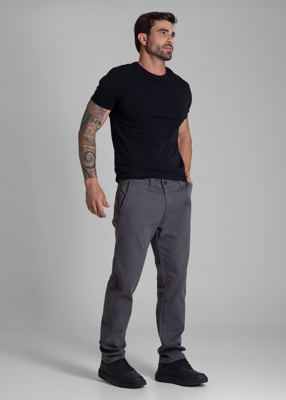 Calça Sarja Sawary Slim - 282876 CINZA