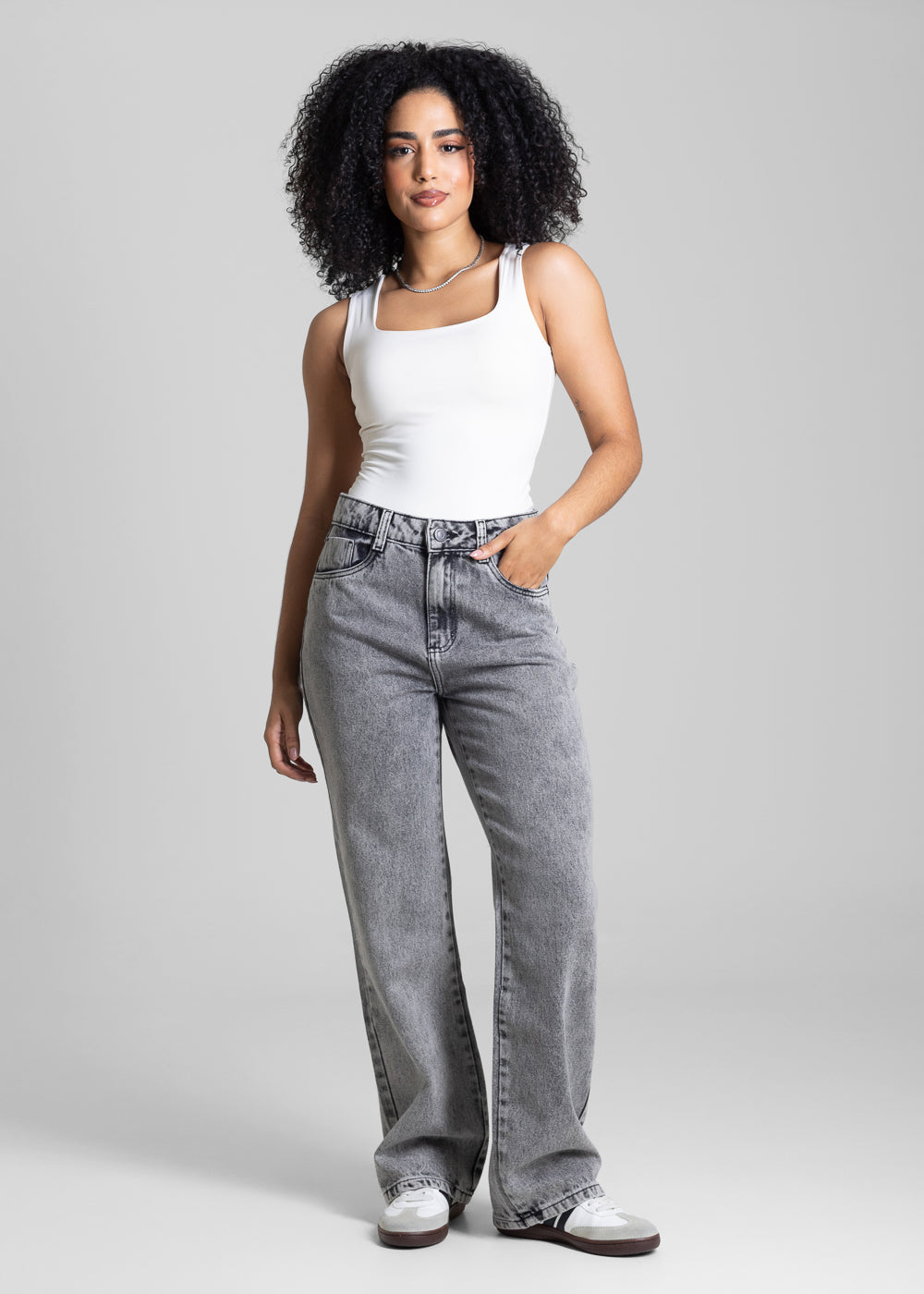 Calça Jeans Sawary Reta Petit - 282879 PRETO