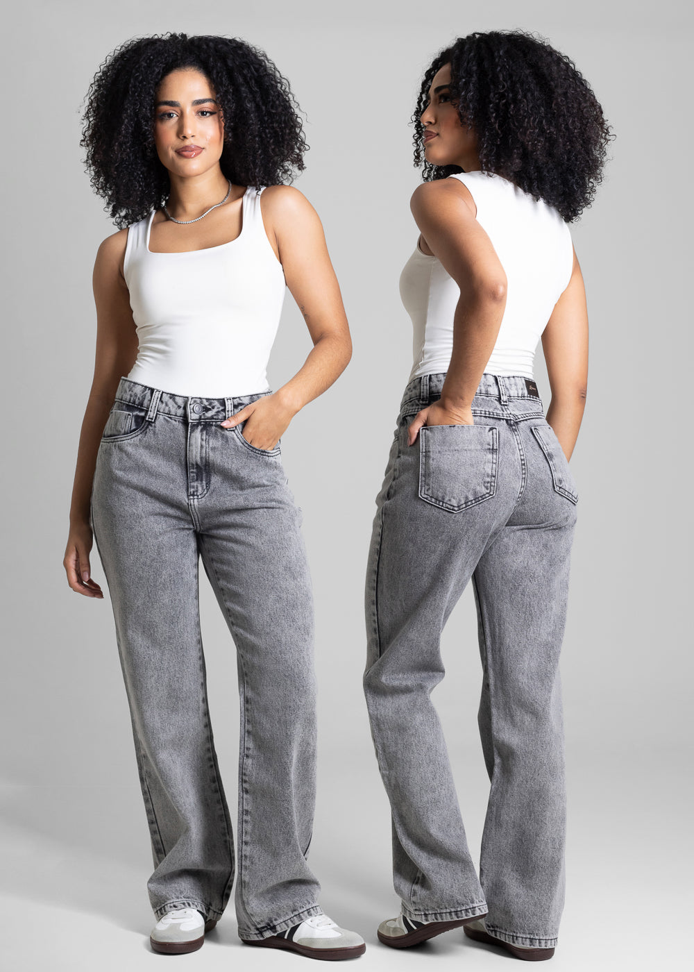 Calça Jeans Sawary Reta Petit - 282879 PRETO