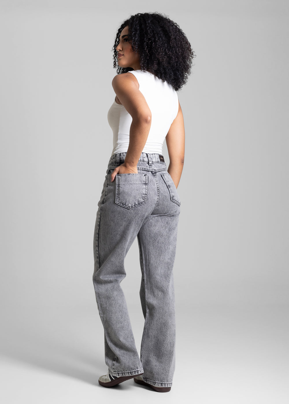 Calça Jeans Sawary Reta Petit - 282879 PRETO