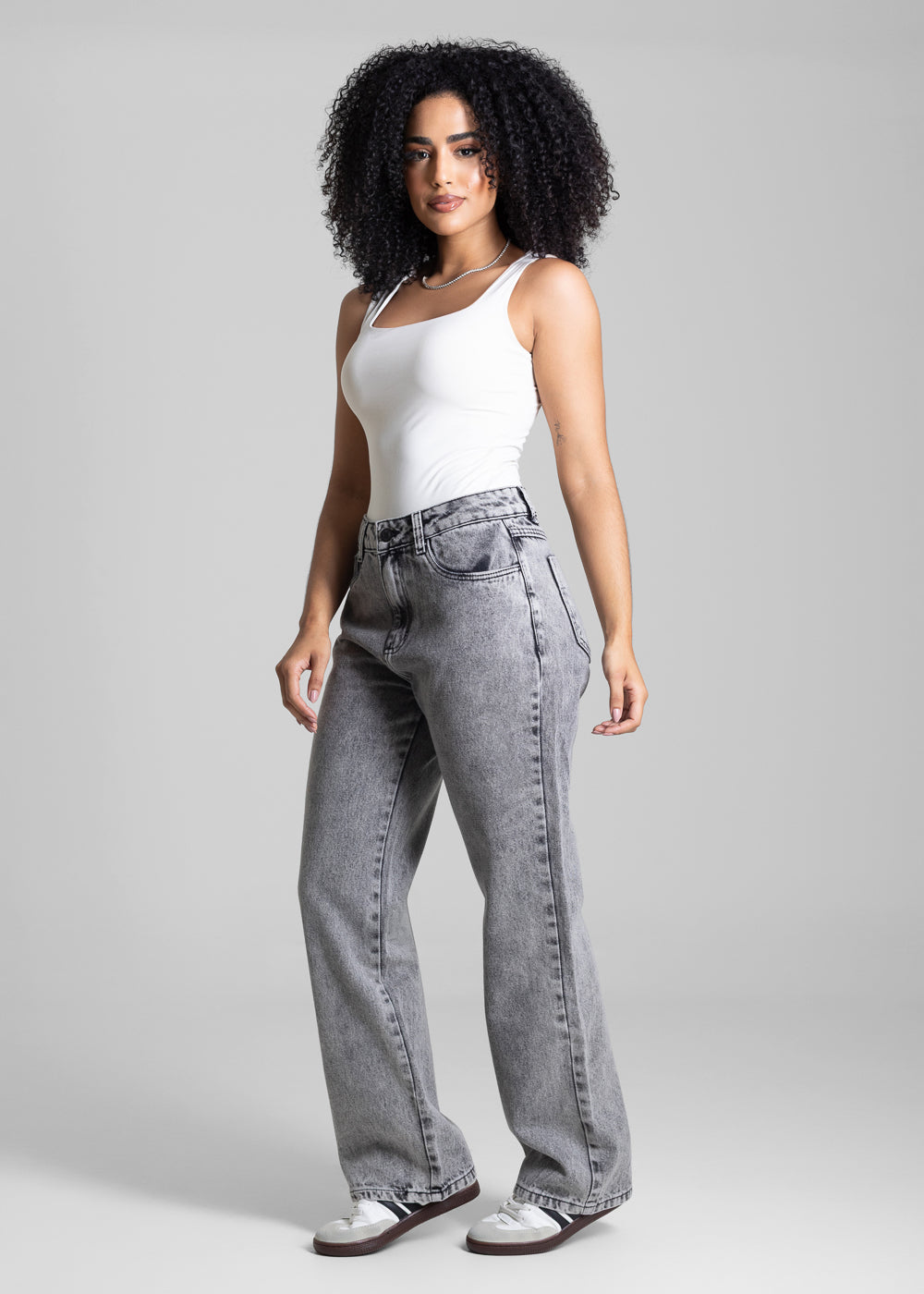 Calça Jeans Sawary Reta Petit - 282879 PRETO