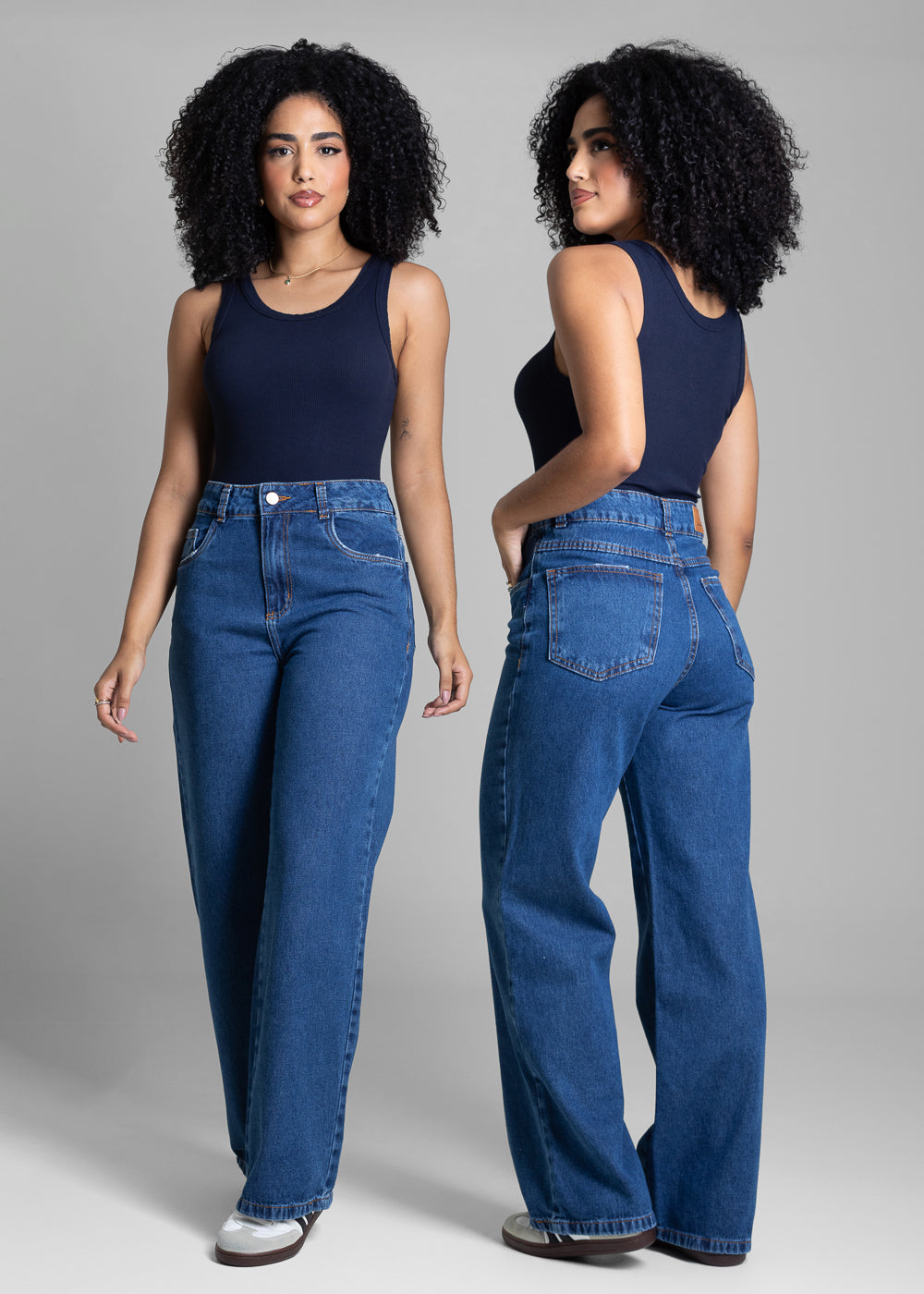 Calça Jeans Sawary Wide Leg Petit - 282884 AZUL