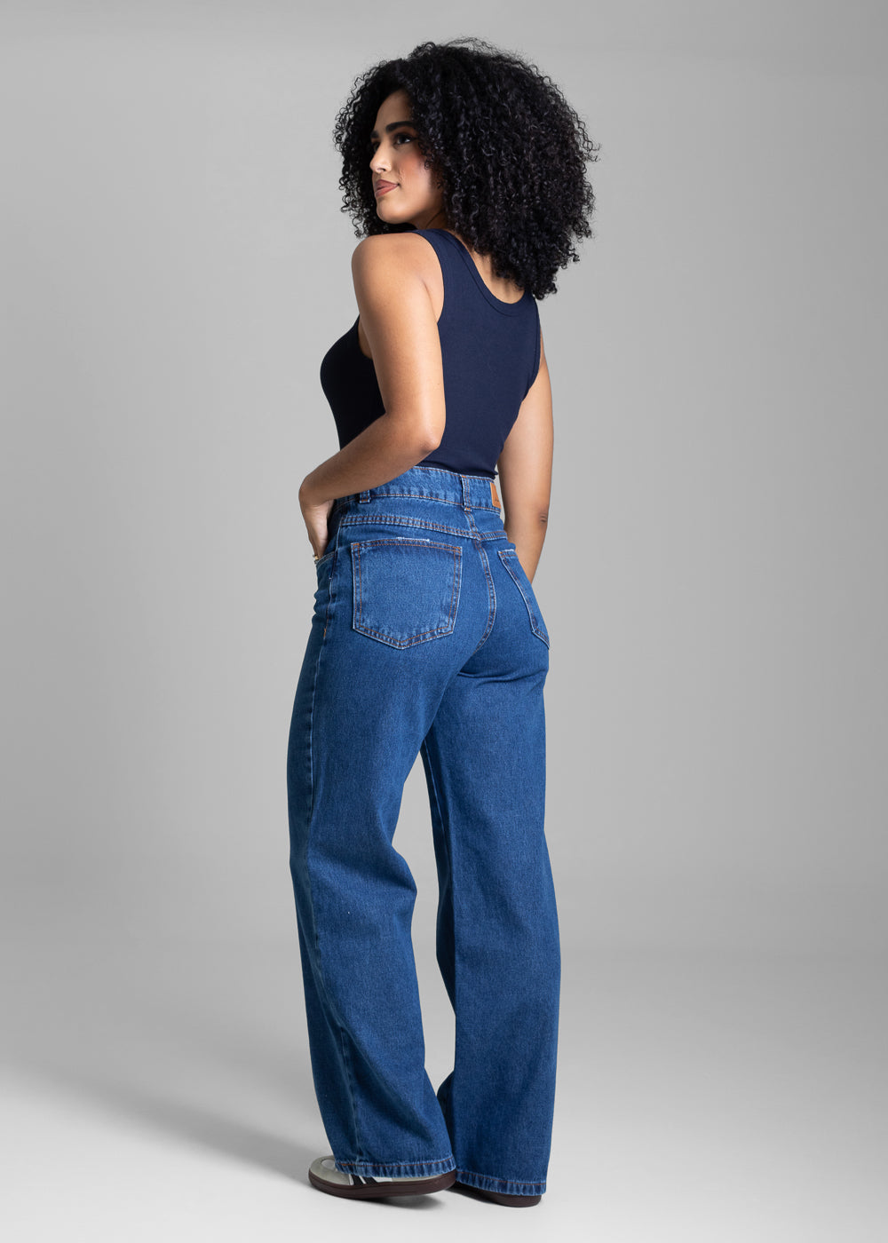 Calça Jeans Sawary Wide Leg Petit - 282884 AZUL