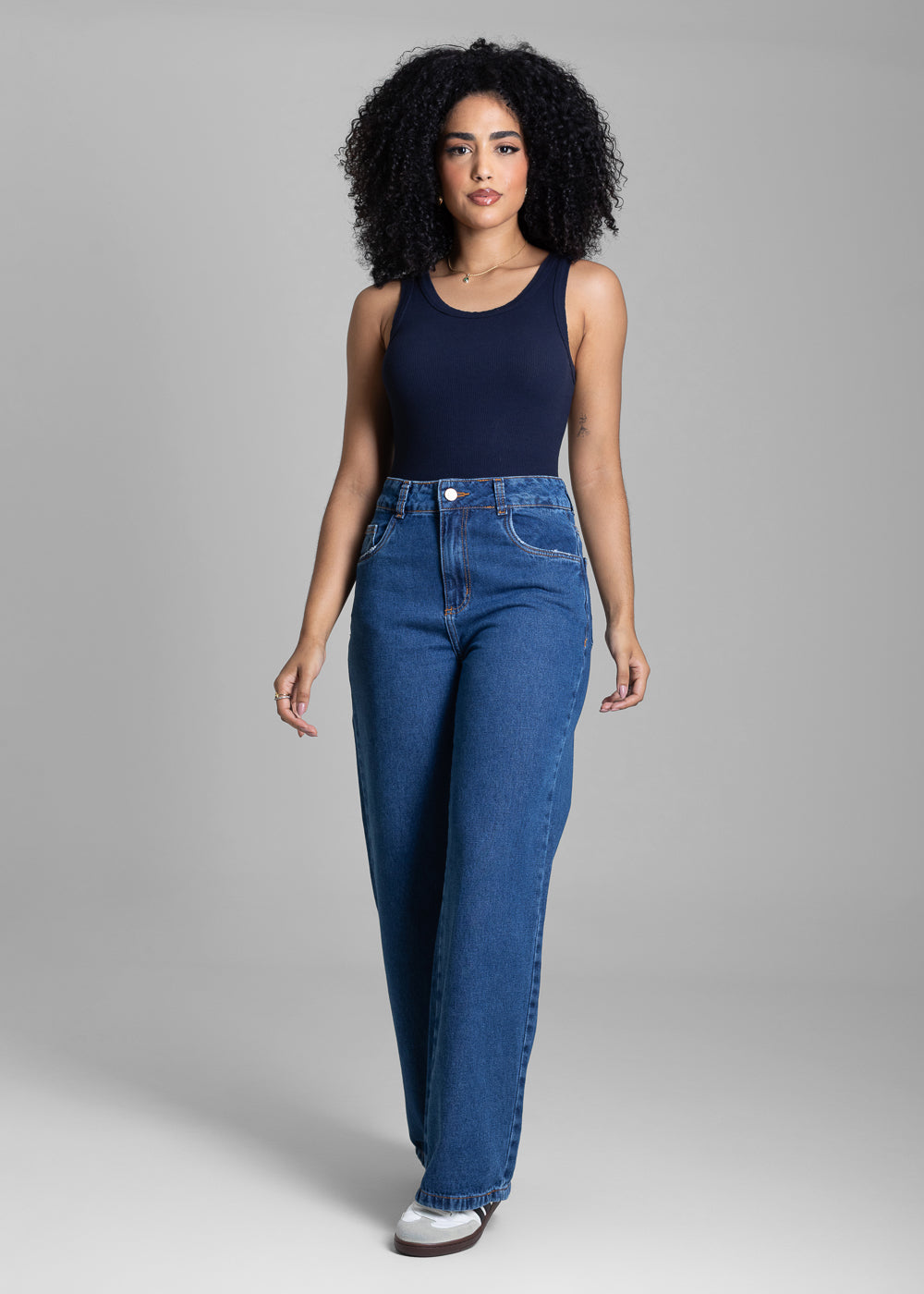 Calça Jeans Sawary Wide Leg Petit - 282884 AZUL