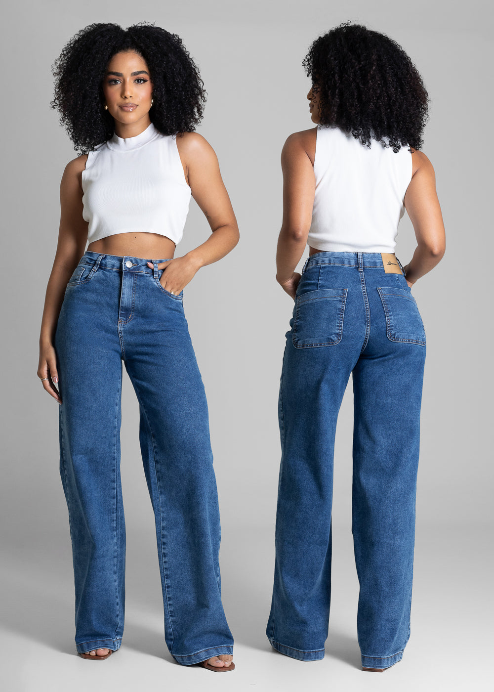Calça Jeans Sawary Wide Leg - 282885 AZUL
