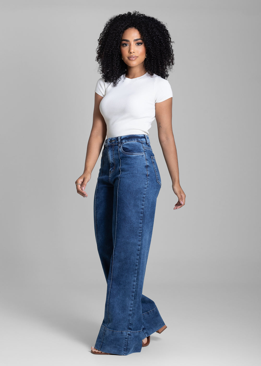 Calça Jeans Sawary Wide Leg - 282888 AZUL