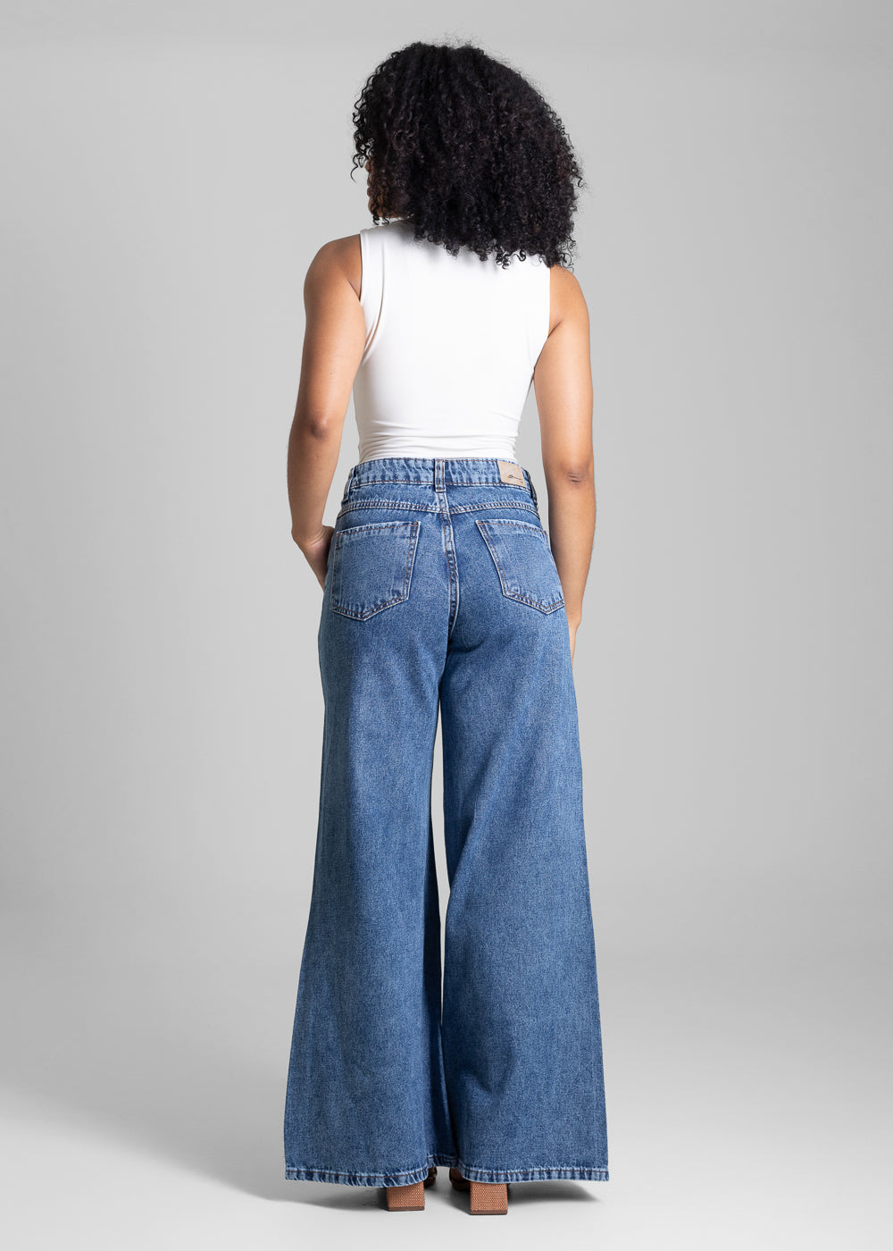 Calça Jeans Sawary Super Wide Leg - 282902 AZUL