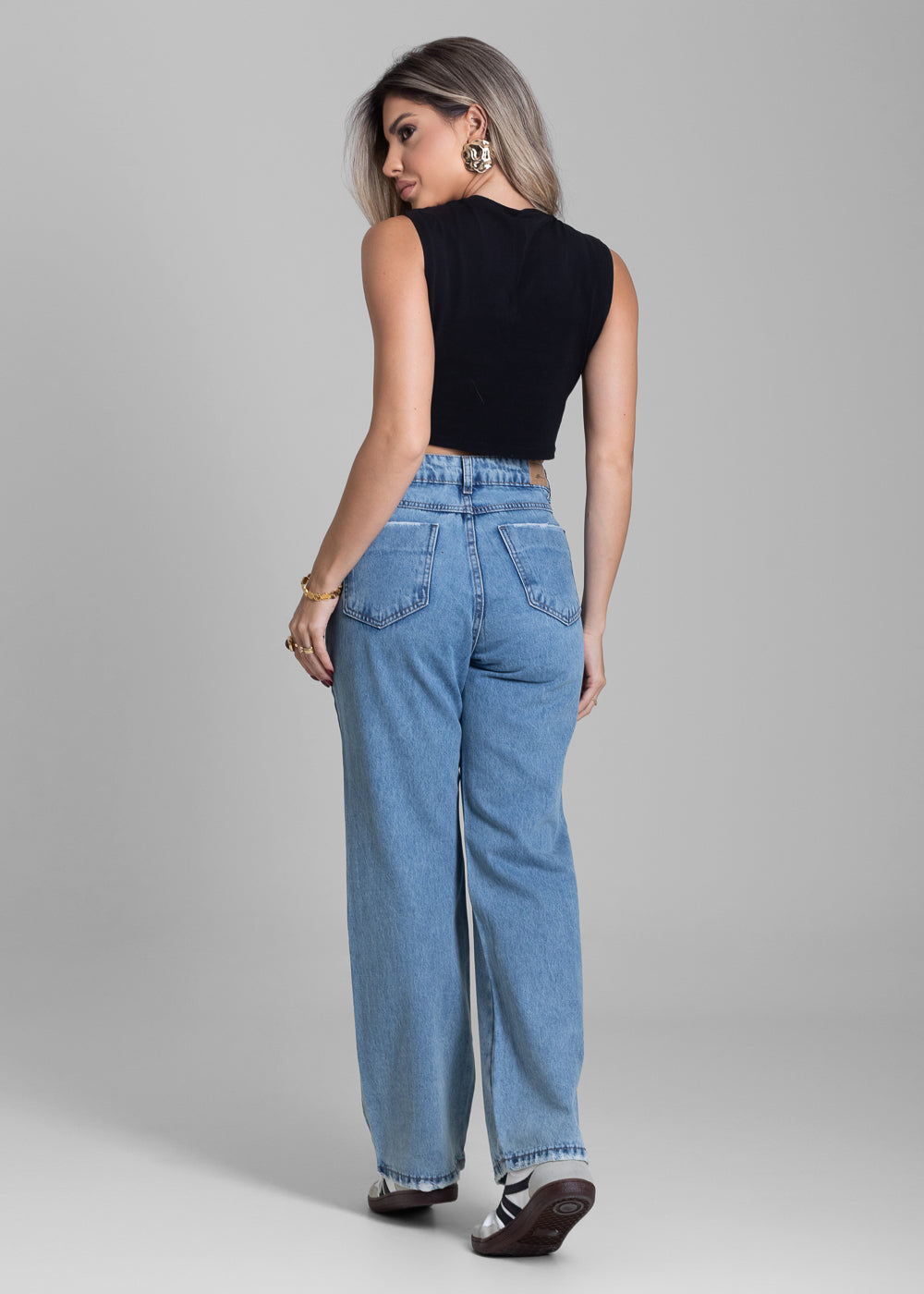 Calça Jeans Sawary Reta Brilho - 282903 AZUL