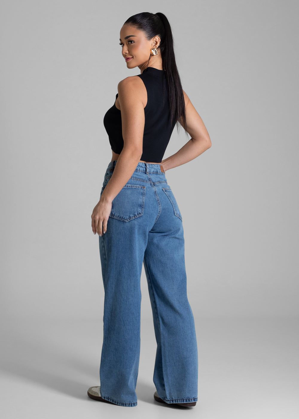 Calça Jeans Sawary Wide Leg Petit - 282913 AZUL