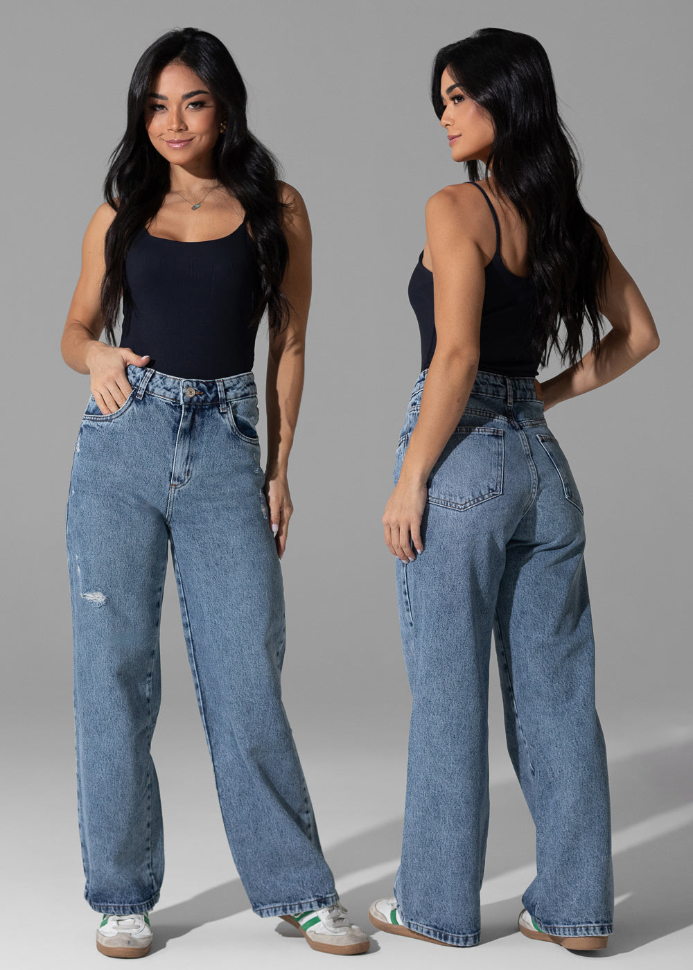 Calça Jeans Sawary Wide Leg Petit - 282915 AZUL