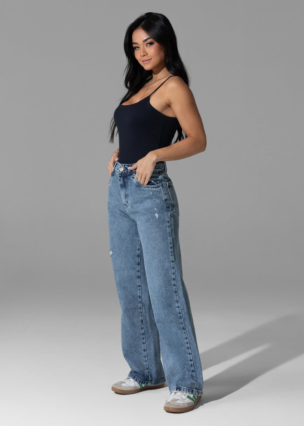 Calça Jeans Sawary Wide Leg Petit - 282915 AZUL