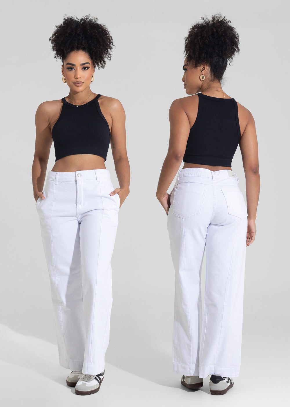 Calça Sarja Sawary Wide Leg Petit - 282923 BRANCO