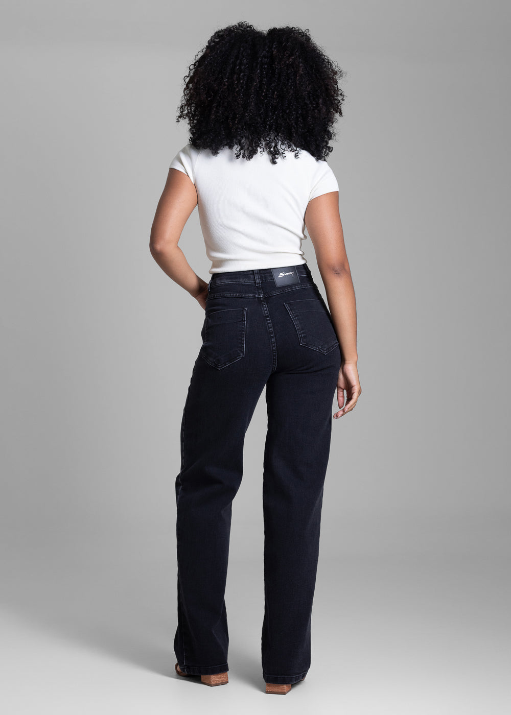Calça Jeans Sawary Wide Leg - 282949 PRETO