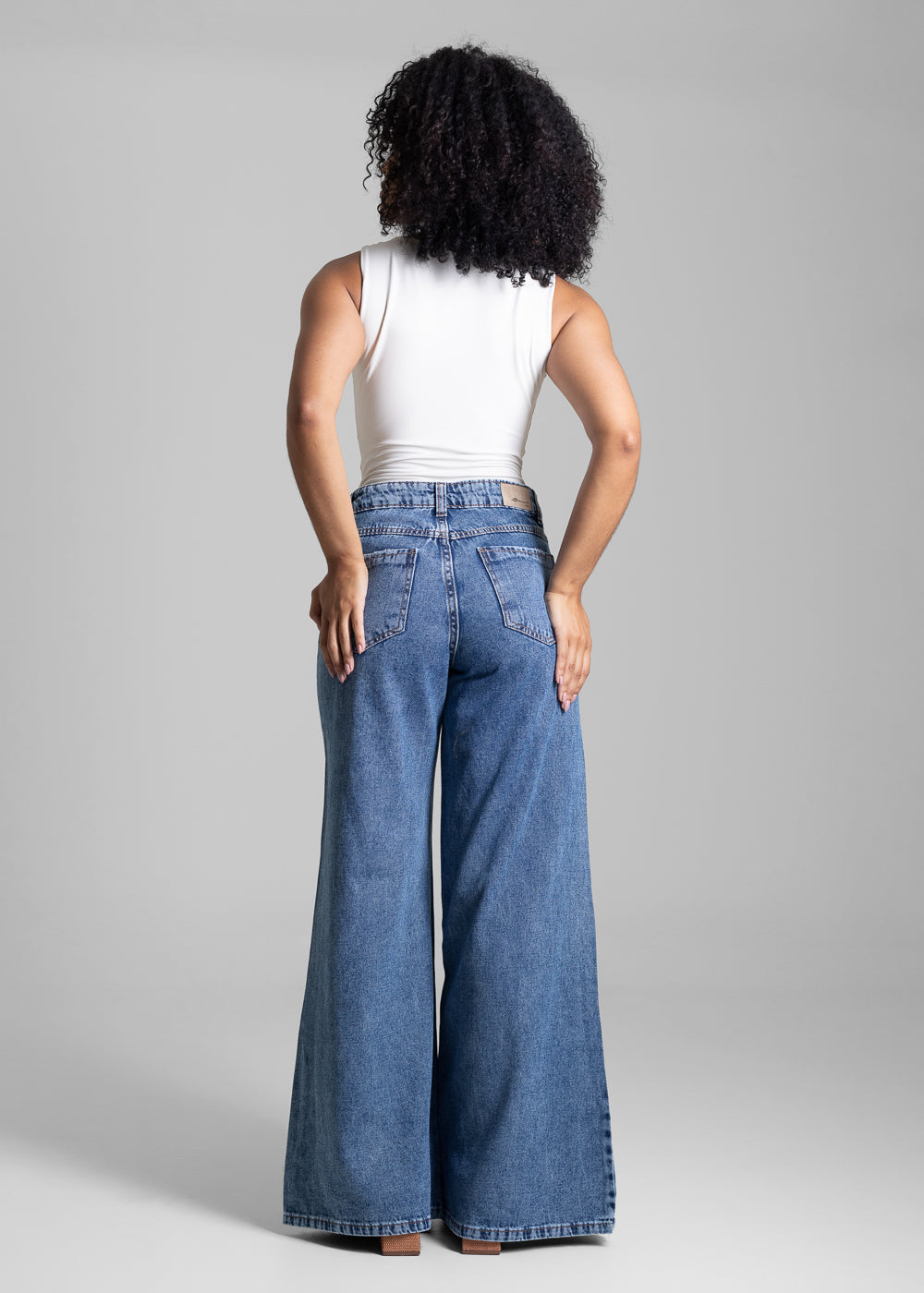 Calça Jeans Sawary Super Wide Leg - 282957 AZUL