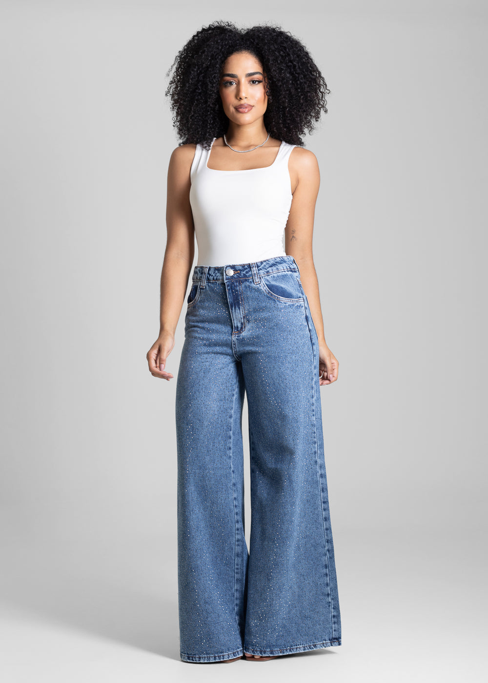 Calça Jeans Sawary Super Wide Leg - 282957 AZUL