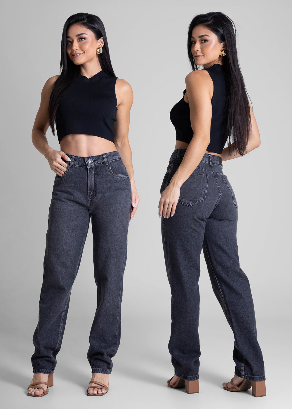Calça Jeans Sawary Reta - 282958 PRETO