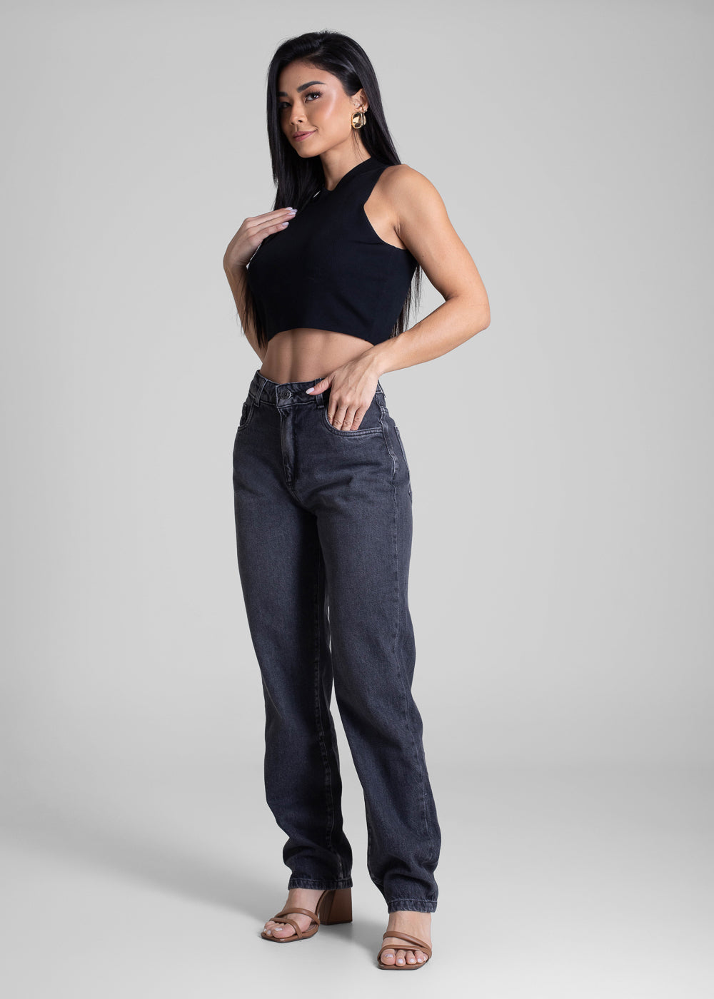 Calça Jeans Sawary Reta - 282958 PRETO