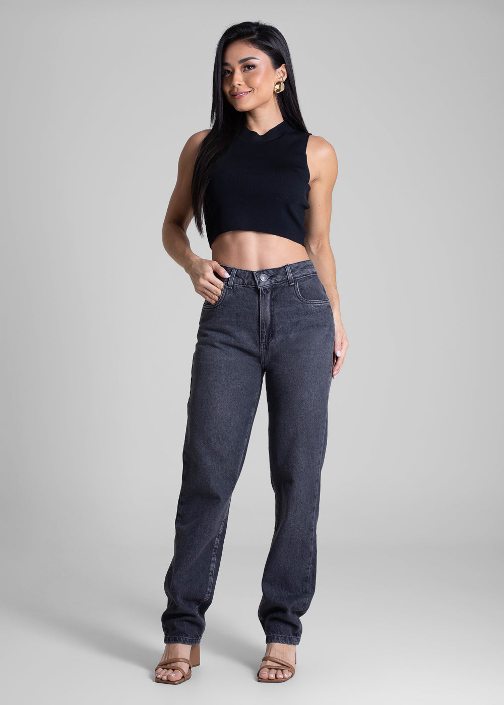 Calça Jeans Sawary Reta - 282958 PRETO